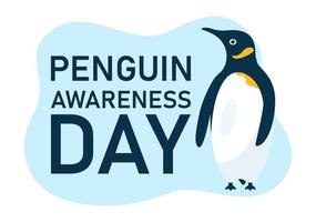Happy Penguin Awareness Day on January 20th to Maintain the Penguins Population and Natural Habitat in Flat Cartoon Hand Drawn Templates Illustration vector