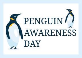 Happy Penguin Awareness Day on January 20th to Maintain the Penguins Population and Natural Habitat in Flat Cartoon Hand Drawn Templates Illustration vector