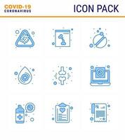 Simple Set of Covid19 Protection Blue 25 icon pack icon included fraction bone medicine medical blood viral coronavirus 2019nov disease Vector Design Elements