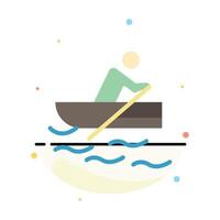 Boat Rowing Training Water Abstract Flat Color Icon Template vector