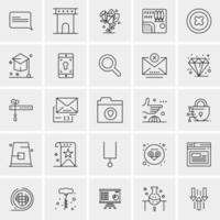 25 iconos de negocios universales vector ilustración de icono creativo para usar en proyectos relacionados con la web y dispositivos móviles