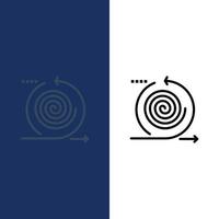Business Cycles Iteration Management Product  Icons Flat and Line Filled Icon Set Vector Blue Background