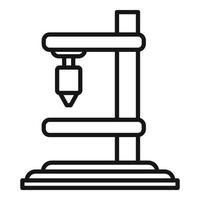 Construction milling machine icon, outline style vector