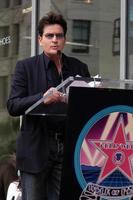 Charlie Sheen at the Hollywood Walk of Fame Ceremony for Chuck Lorre TV Writer and Producer in Los Angeles,CA on March 12, 2009 photo