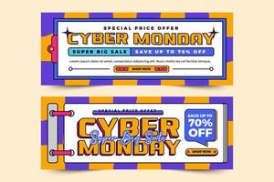 Cyber Monday cover banner design template is easy to customize vector