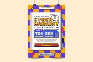 Cyber Monday poster or flyer template is easy to customize vector