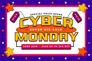 Cyber Monday Background design template is easy to customize vector