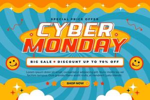 Cyber Monday Background design template is easy to customize vector