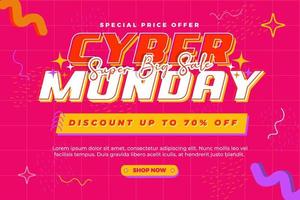 Cyber Monday Background design template is easy to customize vector