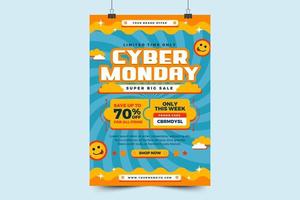Cyber Monday poster or flyer template is easy to customize vector
