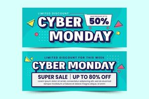 Cyber Monday cover banner design template is easy to customize vector