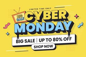 Cyber Monday Background design template is easy to customize vector