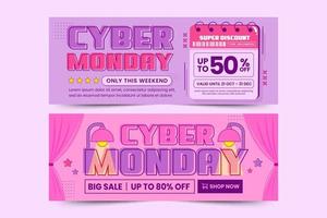 Cyber Monday cover banner design template is easy to customize vector