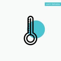 Temperature Thermometer Weather turquoise highlight circle point Vector icon
