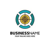 Dart Focus Target Dollar Business Logo Template Flat Color vector