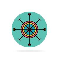 foco tablero dardo flecha objetivo círculo abstracto fondo color plano icono vector