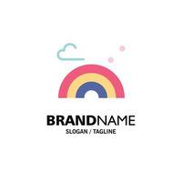 Nature Rainbow Spring Wave Business Logo Template Flat Color vector