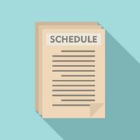 Syllabus paper schedule icon, flat style vector