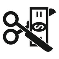 Cut money tax icon, simple style vector