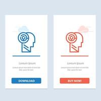 Head Games Mind Target  Blue and Red Download and Buy Now web Widget Card Template vector