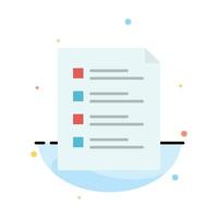 Checklist Check File List Page Task Testing Abstract Flat Color Icon Template vector