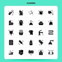 Solid 25 Cleaning Icon set Vector Glyph Style Design Black Icons Set Web and Mobile Business ideas design Vector Illustration