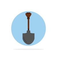 Showel Shovel Tool Repair Digging Abstract Circle Background Flat color Icon vector