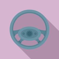 Drive steering wheel icon, flat style vector