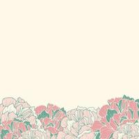 ilustración dibujada a mano de plantas y flores de belleza en estilo de arte de línea colorida para fondo, patrón floral, invitaciones e impresión de tela vector