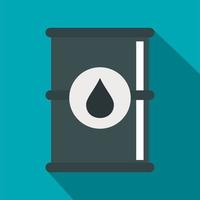 Barrel of oil icon, flat style vector