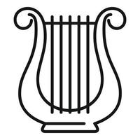 Harp melody icon, outline style vector