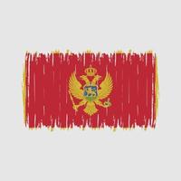 cepillo de bandera de montenegro vector