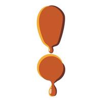 Exclamation point from caramel icon vector