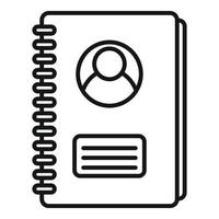 Personal information notebook icon, outline style vector