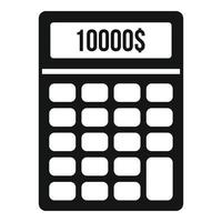 icono de calculadora de crédito financiero, estilo simple vector