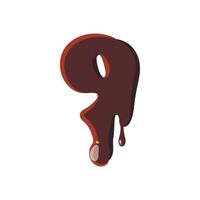 Number 9 from latin alphabet made of chocolate vector