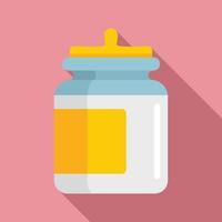 Food storage jar icon, flat style vector