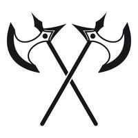 Crossed battle axes icon, simple style vector