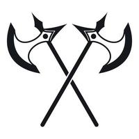 Crossed battle axes icon, simple style vector