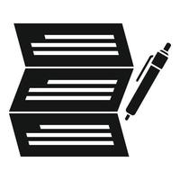 Syllabus write paper icon, simple style vector