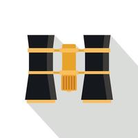 Binoculars icon, flat style vector