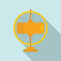 Gyroscope stand icon flat vector. Sensor momentum vector