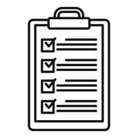 Syllabus to do list icon, outline style vector