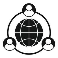 Outsource global way icon, simple style vector