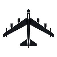 icono de avión de combate armado, estilo simple vector