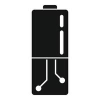 Nanotechnology battery icon, simple style vector