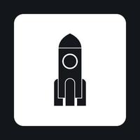 Space rocket icon, simple style vector