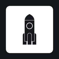 Space rocket icon, simple style vector