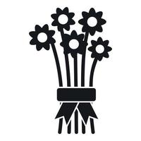 Bouquet of flowers icon, simple style vector