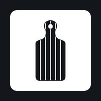 Black cutting board icon, simple style vector